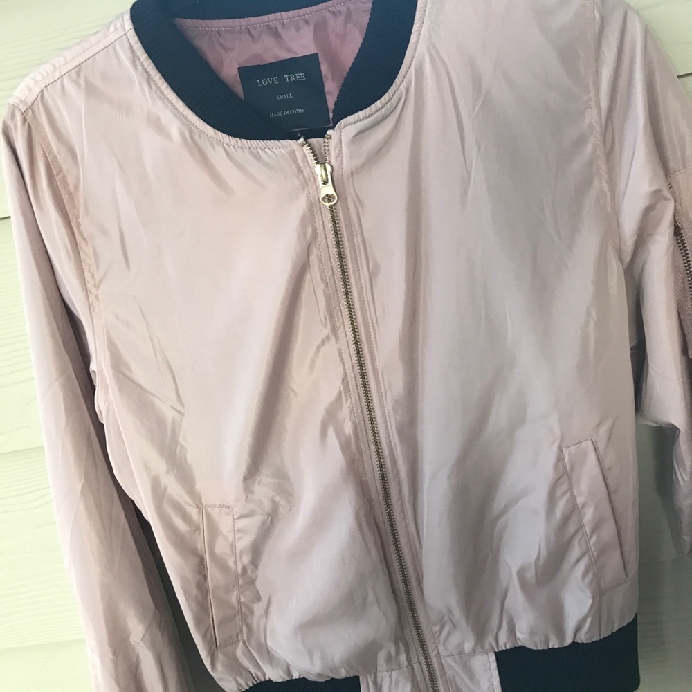 Blush pink bomber jacket